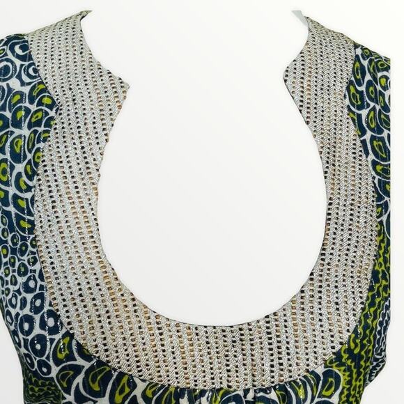 Trina Turk Blue Metallic Brocade Sleeveless Mini Dress Size 2 - Picture 5 of 10